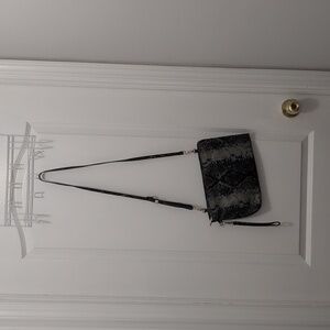 Danier Black and Gray Snake Print Clutch